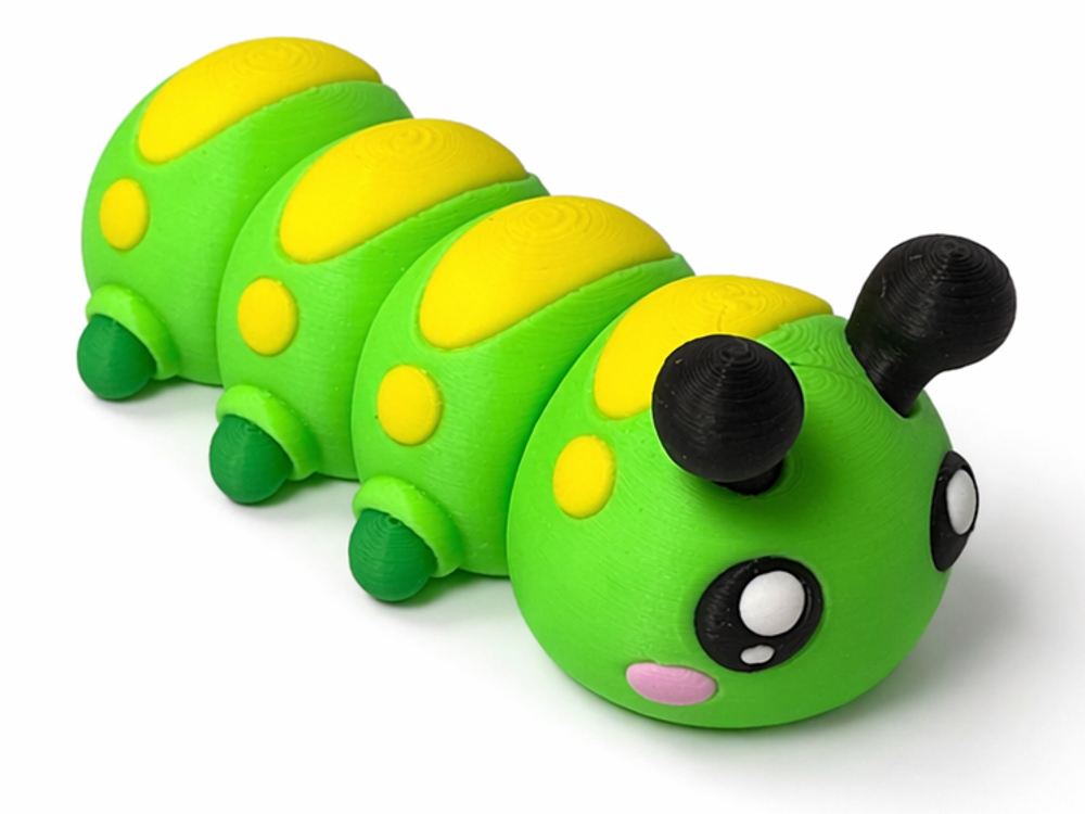 3D kloubová housenka – originální flexi figurka